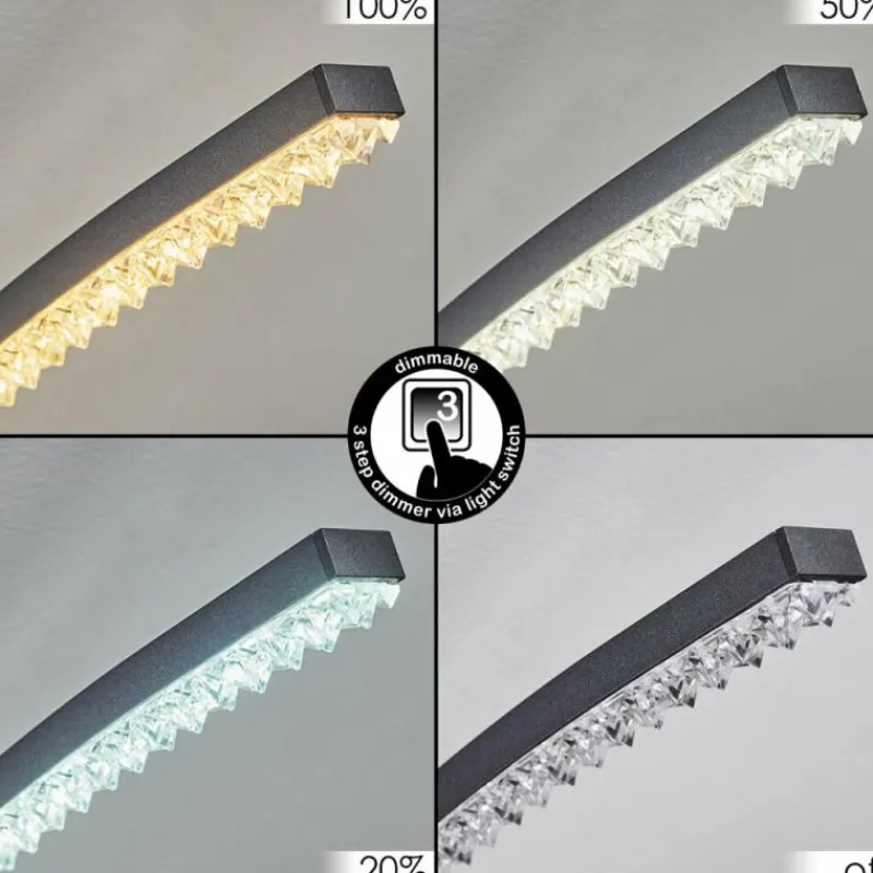 hofstein Plafonnier Rheinfelden LED Noir, 1 lumière