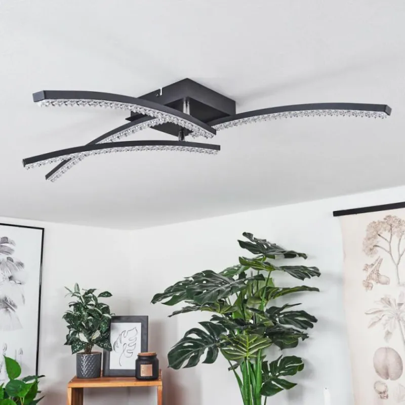 hofstein Plafonnier Rheinfelden LED Noir, 1 lumière