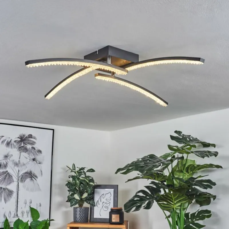 hofstein Plafonnier Rheinfelden LED Noir, 1 lumière