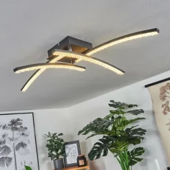 hofstein Plafonnier Rheinfelden LED Noir, 1 lumière