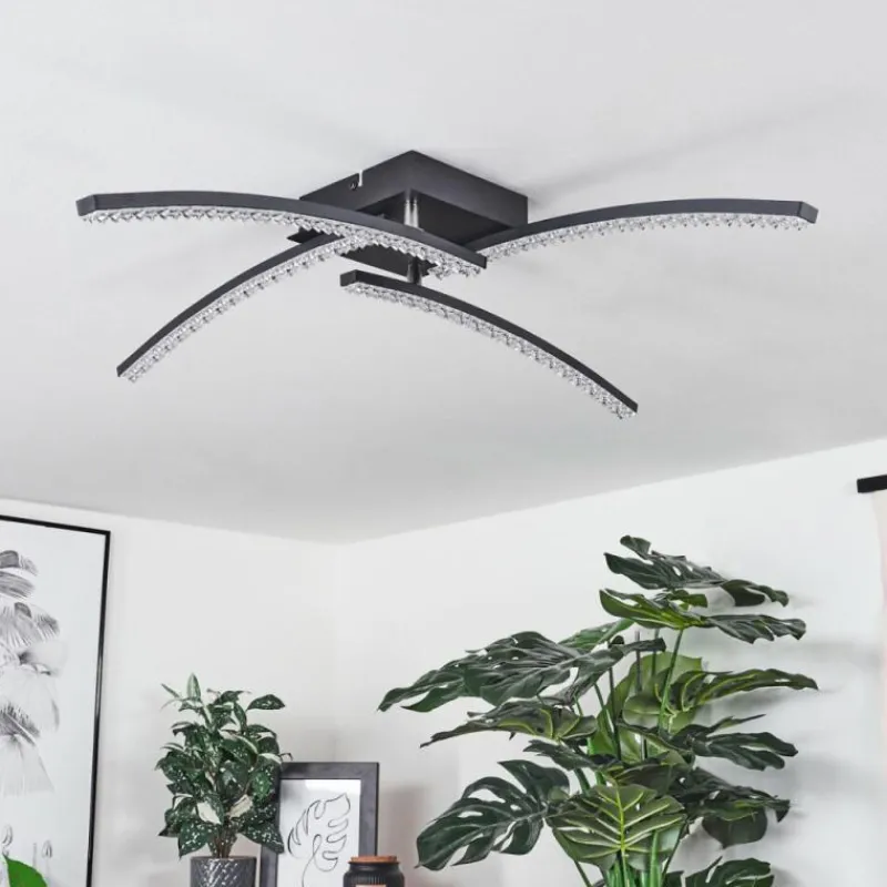 hofstein Plafonnier Rheinfelden LED Noir, 1 lumière