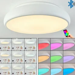 hofstein Plafonnier Rhone LED Blanc, 1 lumière, Changeur de couleurs