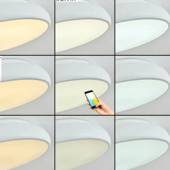 hofstein Plafonnier Rhone LED Blanc, 1 lumière, Changeur de couleurs