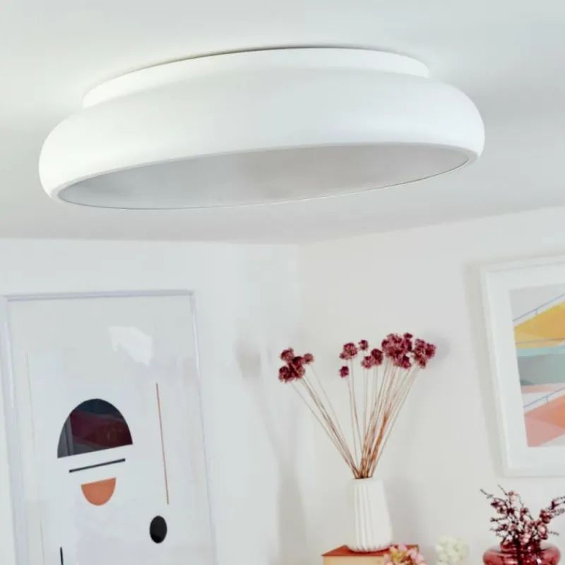 hofstein Plafonnier Rhone LED Blanc, 1 lumière, Changeur de couleurs