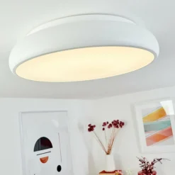 hofstein Plafonnier Rhone LED Blanc, 1 lumière, Changeur de couleurs