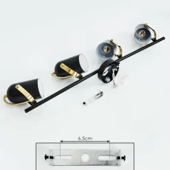 Lampes Industrielles-hofstein Plafonnier Rialey Laiton, Noir, 4 lumières