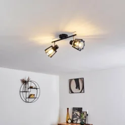 hofstein Plafonnier Rieti Noir, 2 lumières