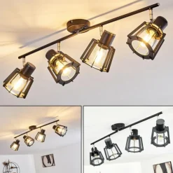 hofstein Plafonnier Rieti Noir, 4 lumières* Spots Et Projecteurs