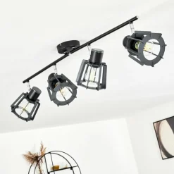 hofstein Plafonnier Rieti Noir, 4 lumières* Spots Et Projecteurs