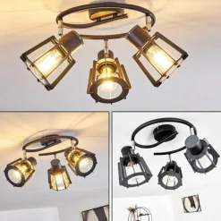 hofstein Plafonnier Rieti Noir, 3 lumières