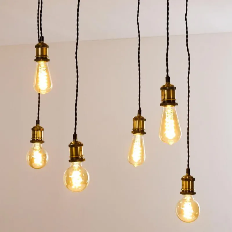 hofstein Plafonnier Rimforsa Brun, Laiton, Rouille, 6 lumières