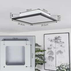 hofstein Plafonnier Ringuelet LED Noir, Blanc, 1 lumière, Télécommandes