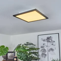 hofstein Plafonnier Ringuelet LED Noir, Blanc, 1 lumière, Télécommandes