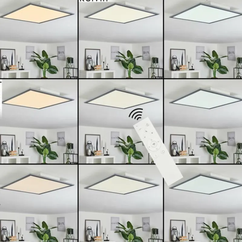 hofstein Plafonnier Ringuelet LED Blanc, 1 lumière, Télécommandes