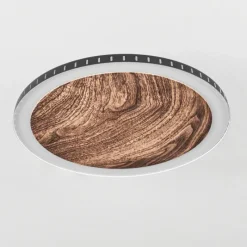 hofstein Plafonnier Rocha LED Brun, Couleur bois, Noir, 1 lumière