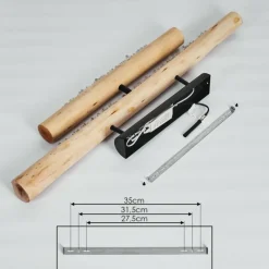 Luminaires Scandinaves-hofstein Plafonnier Rodeche LED Bois clair, Noir, 1 lumière