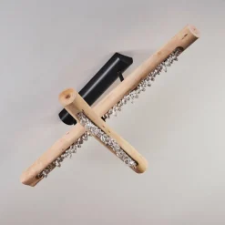 Luminaires Scandinaves-hofstein Plafonnier Rodeche LED Bois clair, Noir, 1 lumière