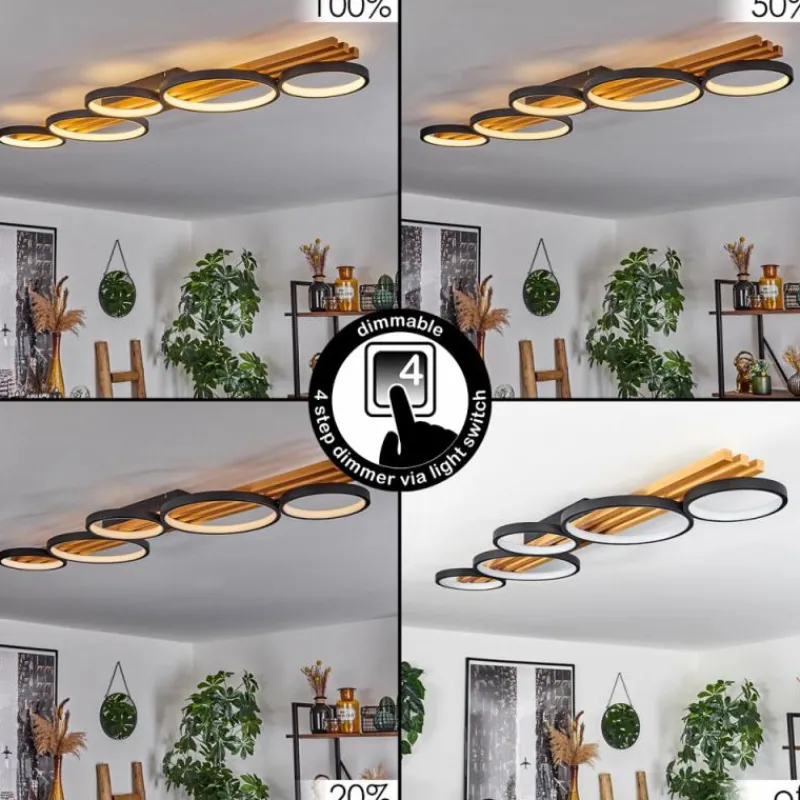 hofstein Plafonnier Rodekro LED Écru, Noir, 1 lumière