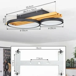 hofstein Plafonnier Rodekro LED Écru, Noir, 1 lumière