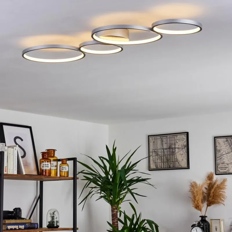 hofstein Plafonnier Rodekro LED Nickel mat, 4 lumières