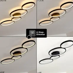 hofstein Plafonnier Rodekro LED Noir, 1 lumière