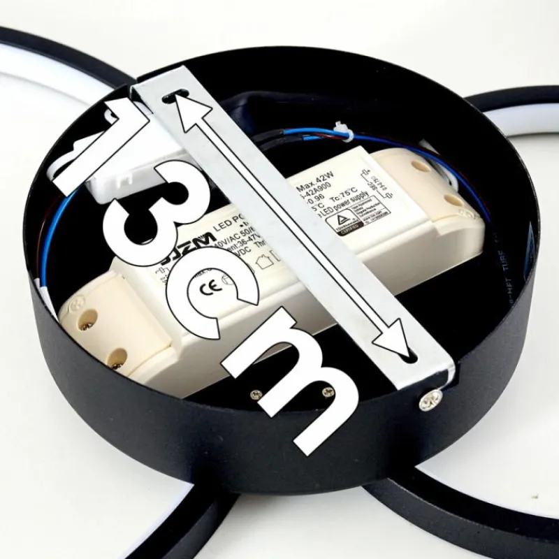 hofstein Plafonnier Rodekro LED Noir, 1 lumière