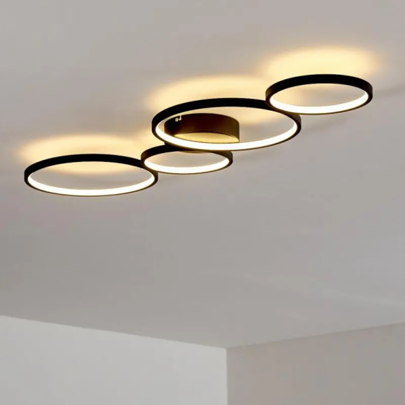 hofstein Plafonnier Rodekro LED Noir, 1 lumière