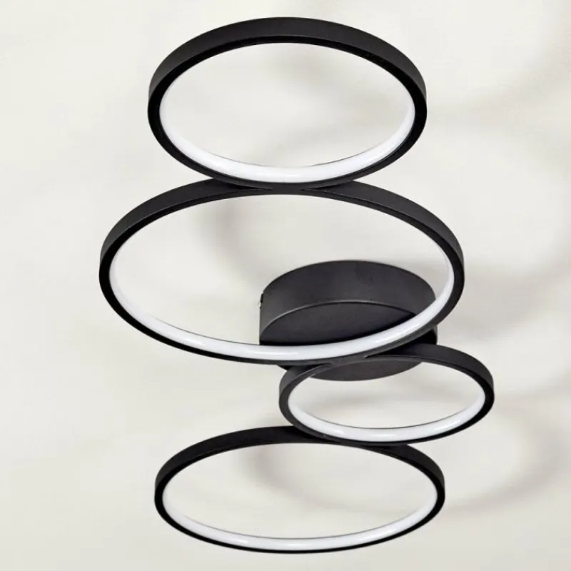 hofstein Plafonnier Rodekro LED Noir, 1 lumière