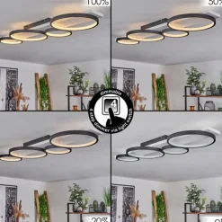 hofstein Plafonnier Rodekro LED Noir, Blanc, 1 lumière