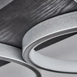 hofstein Plafonnier Rodekro LED Noir, Argenté, 1 lumière