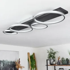 hofstein Plafonnier Rodekro LED Noir, Argenté, 1 lumière