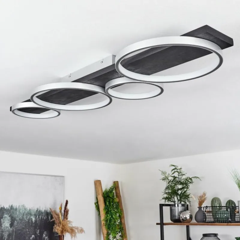hofstein Plafonnier Rodekro LED Noir, Argenté, 1 lumière