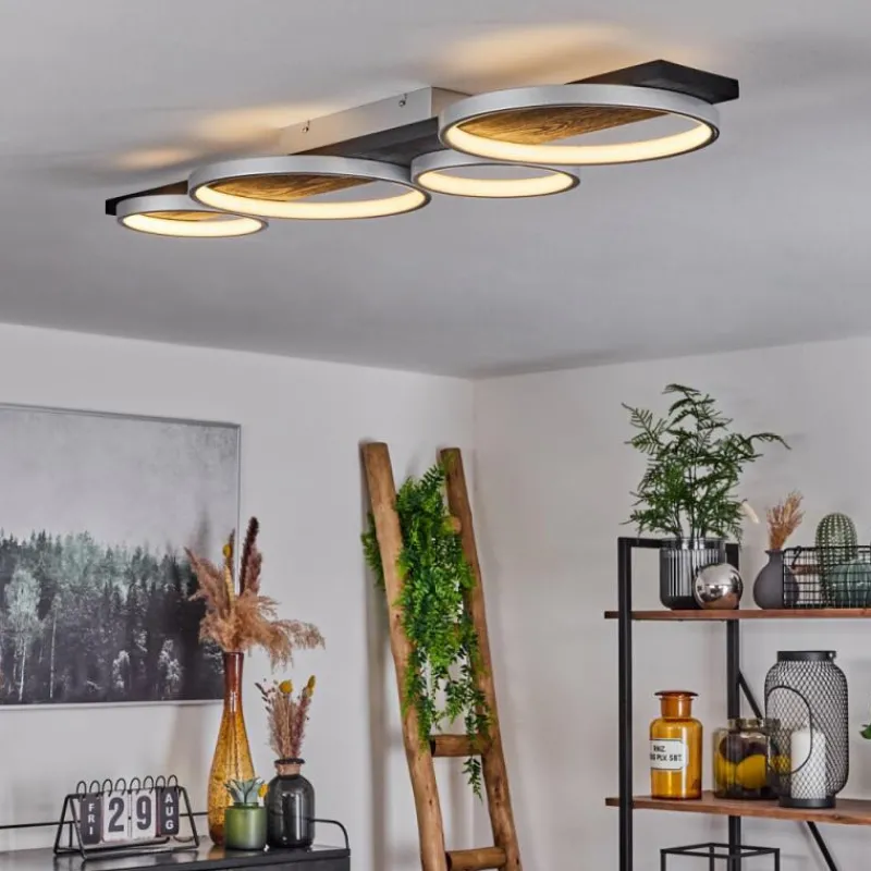 hofstein Plafonnier Rodekro LED Noir, Argenté, 1 lumière