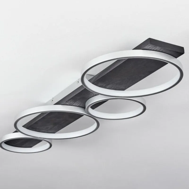 hofstein Plafonnier Rodekro LED Noir, Argenté, 1 lumière