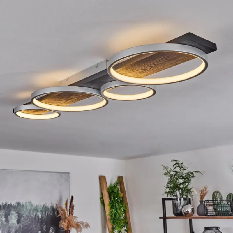 hofstein Plafonnier Rodekro LED Noir, Argenté, 1 lumière