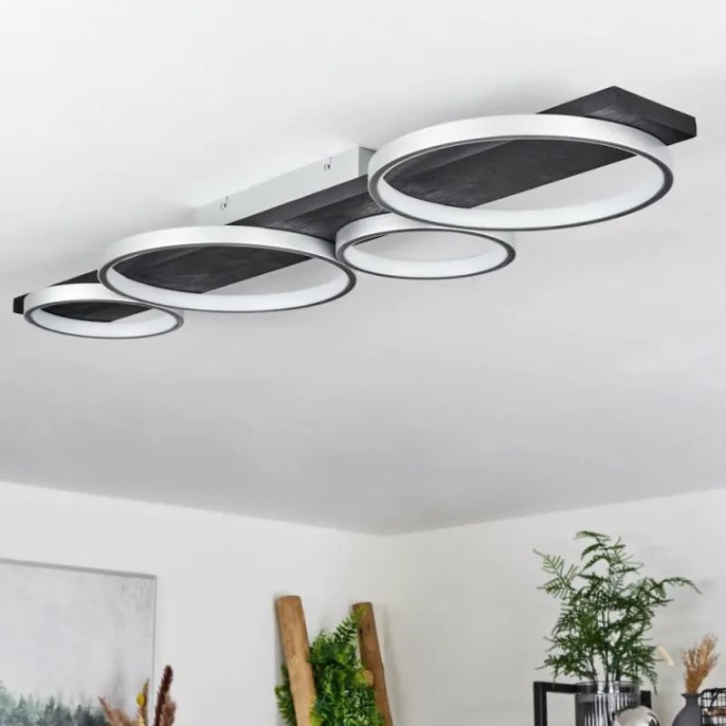 hofstein Plafonnier Rodekro LED Noir, Argenté, 1 lumière
