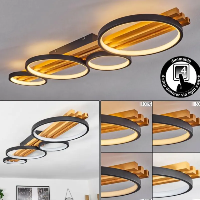 hofstein Plafonnier Rodekro LED Noir, 1 lumière