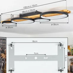 hofstein Plafonnier Rodekro LED Noir, 1 lumière