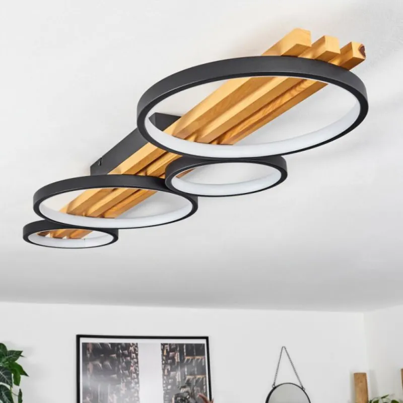 hofstein Plafonnier Rodekro LED Noir, 1 lumière