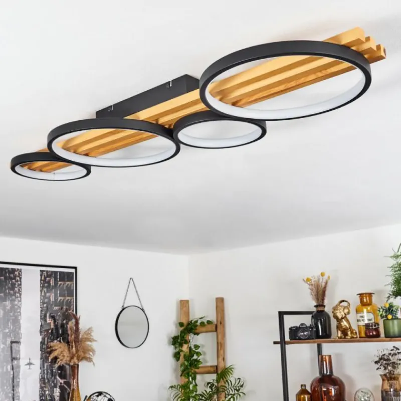 hofstein Plafonnier Rodekro LED Noir, 1 lumière