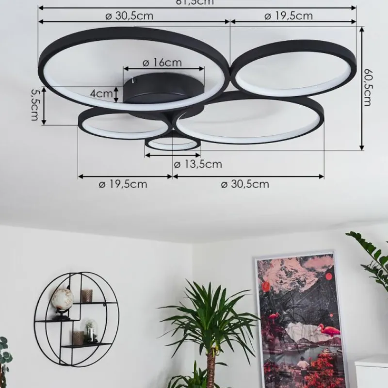 hofstein Plafonnier Rodekro Noir, 1 lumière