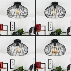 Lampes Industrielles-hofstein Plafonnier Rogsvolden Noir, 1 lumière