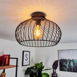 Lampes Industrielles-hofstein Plafonnier Rogsvolden Noir, 1 lumière