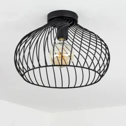 Lampes Industrielles-hofstein Plafonnier Rogsvolden Noir, 1 lumière