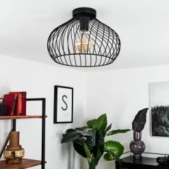 Lampes Industrielles-hofstein Plafonnier Rogsvolden Noir, 1 lumière