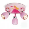 Luminaires Brilliant Plafonnier rond à spots Brilliant Leuchten Princess Rose, 3 lumières