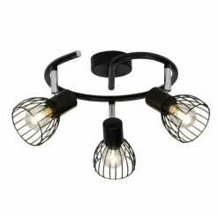 Luminaires Brilliant Plafonnier rond à spots Brilliant Blacky Noir, 3 lumières* Spots Et Projecteurs