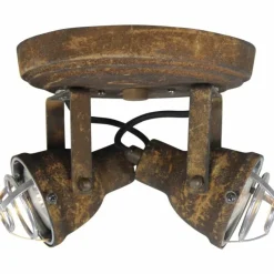 Luminaires Brilliant Plafonnier rond à spots Brilliant Bente Rouille, 2 lumières* Spots Et Projecteurs