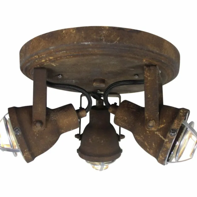 Luminaires Brilliant Plafonnier rond à spots Brilliant Bente Rouille, 3 lumières* Spots Et Projecteurs