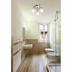 Luminaires Brilliant Plafonnier rond à spots Brilliant Kensington Chrome, 3 lumières